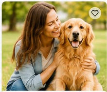 Pet sitter caring for a dog