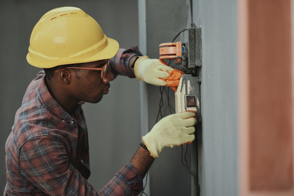 Professional tradesperson working locally
